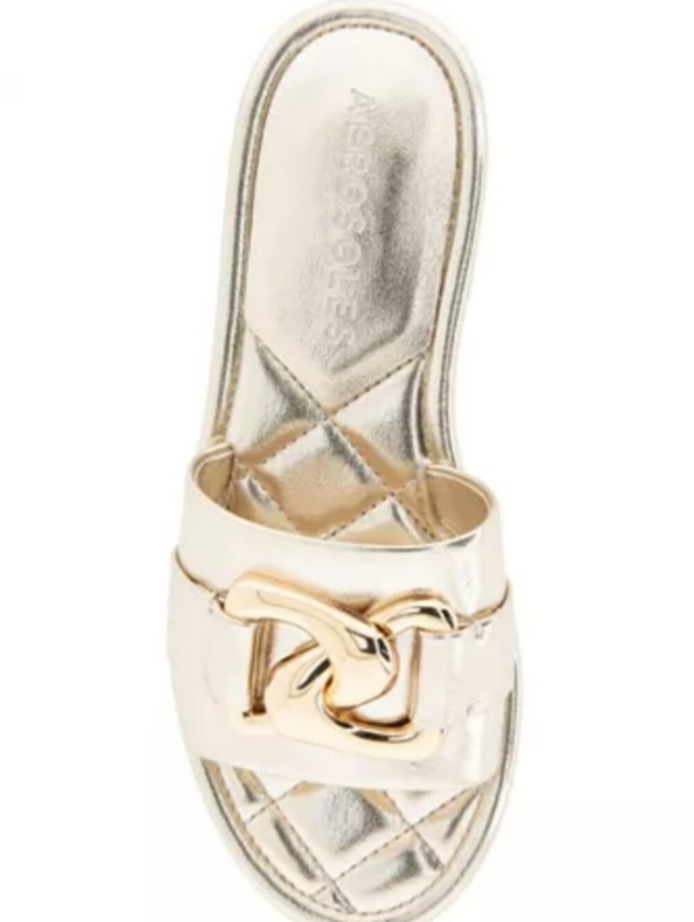 AEROSOLES big Charm Gold Metallic Chain-Link Slide